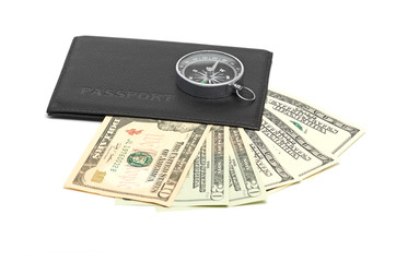 Passport and ticket isolated on white