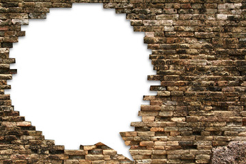 brick wall texture of speech bubble background