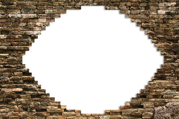 porous wall for background, isolated on white