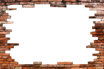 porous wall for background, isolated on white