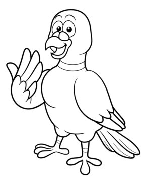 illustration of cartoon pigeon - coloring book