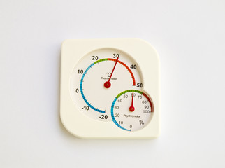 Thermometer and Psychoromoter isolated on white background