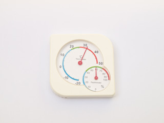 Naklejka premium Thermometer and Psychoromoter isolated on white background