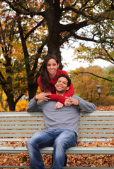 Young couple in park