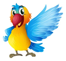 Foto op Plexiglas Vogel Een vrolijke papegaai