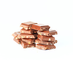 chocolate bars isolated on white background