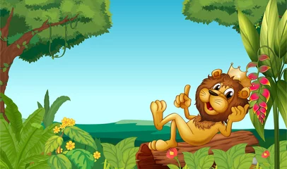 Photo sur Plexiglas Animaux de la forêt Un roi lion dans la forêt