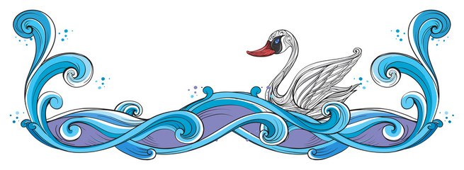 A swan border design