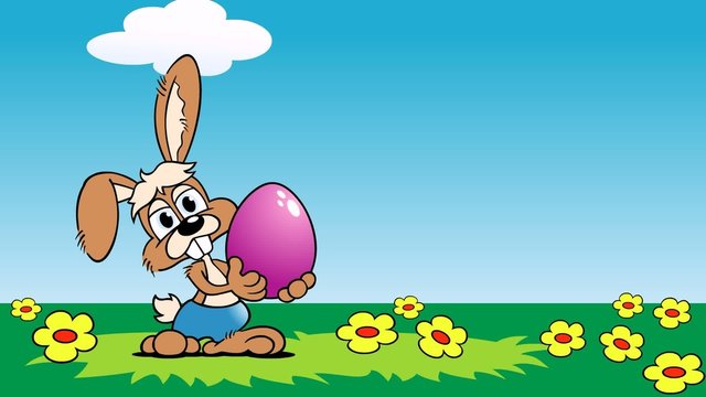 Osterhase wirft Osterei