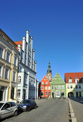 Fototapeta premium Häuserfront Altstadt Greifswald 