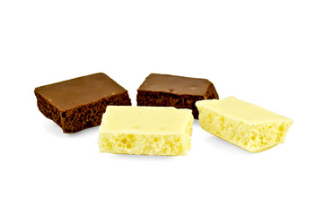 Chocolate slices white and dark