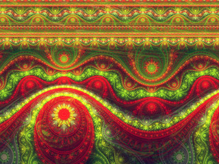 Festive christmas pattern, digital fractal art