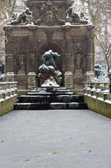 jardin du luxembourg sous la neige paris