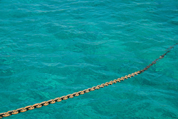 Anchor Chain against on the sea