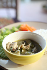 Thai food beef curry with rice