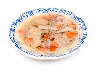 jelly meat on a plate isolated