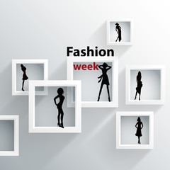 Abstract background, 3D Geometric shapes, Theme: fashion