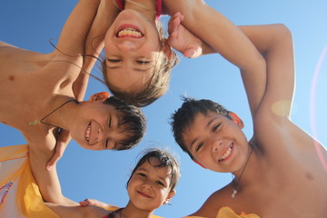 Portrait of happy kids representing youth and fun