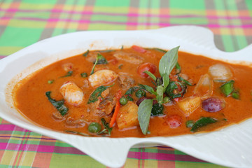 hot Thai curry with roast duck