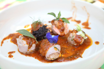 meatball with thai spicy sauce