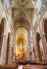 Fototapeta na wymiar St Vitus Cathedral Interior w Pradze