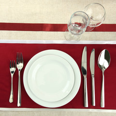 holiday table setting, close up