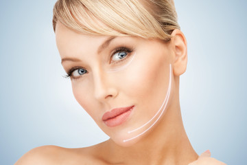 face and hands of beautiful woman
