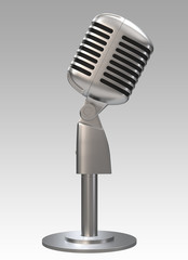 classic microphone in side view
