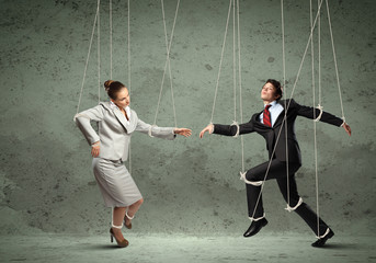 Puppet businesspeople