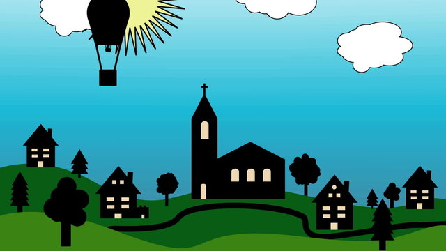 Kirche im Dorf (Cartoon)