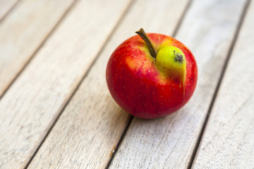 fresh apples with funny deformations