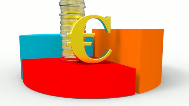 Gr&aacute;fico con monedas euro