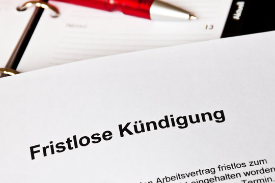 Fristlose K&uuml;ndigung