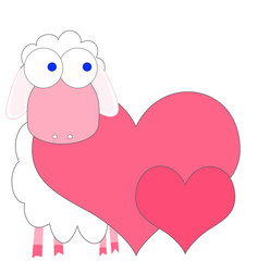 love background with sheep in love