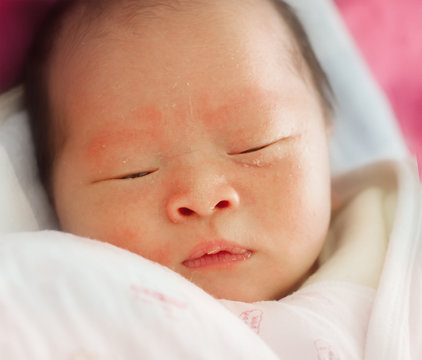 close-up portrait of a beautiful sleeping baby