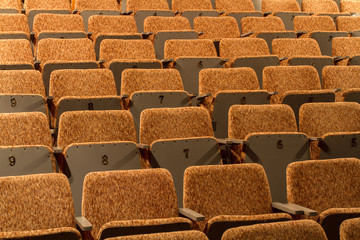 Obraz premium Concert Hall yellow chairs, Empty hall
