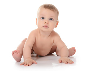 The small baby isolated on white