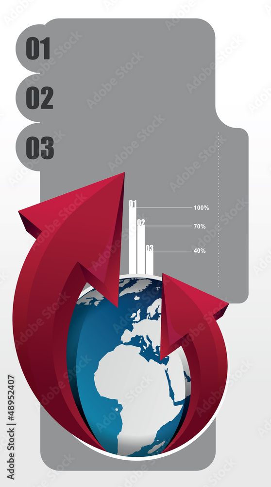 Aufkleber vector business background with globe and arrows