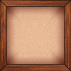 carton background in wooden frame