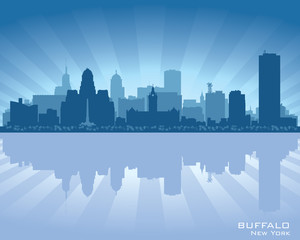 Buffalo, New York skyline city silhouette