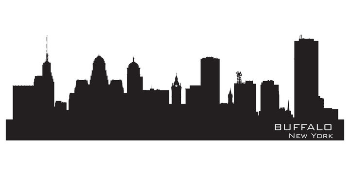 Buffalo, New York. Detailed city silhouette