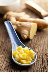 sliced ​​ginger root