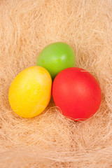 Bright background of colorful eggs