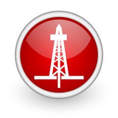 Fototapeta premium drilling red circle web icon on white background