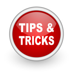 tips red circle web icon on white background