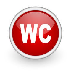 wc red circle web icon on white background