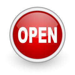 open red circle web icon on white background