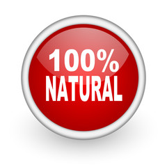 natural red circle web icon on white background