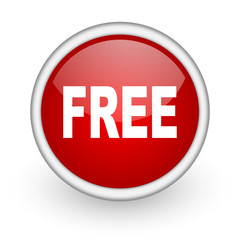 free red circle web icon on white background