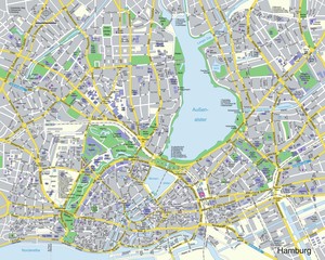 Naklejka premium Citymap Hamburg